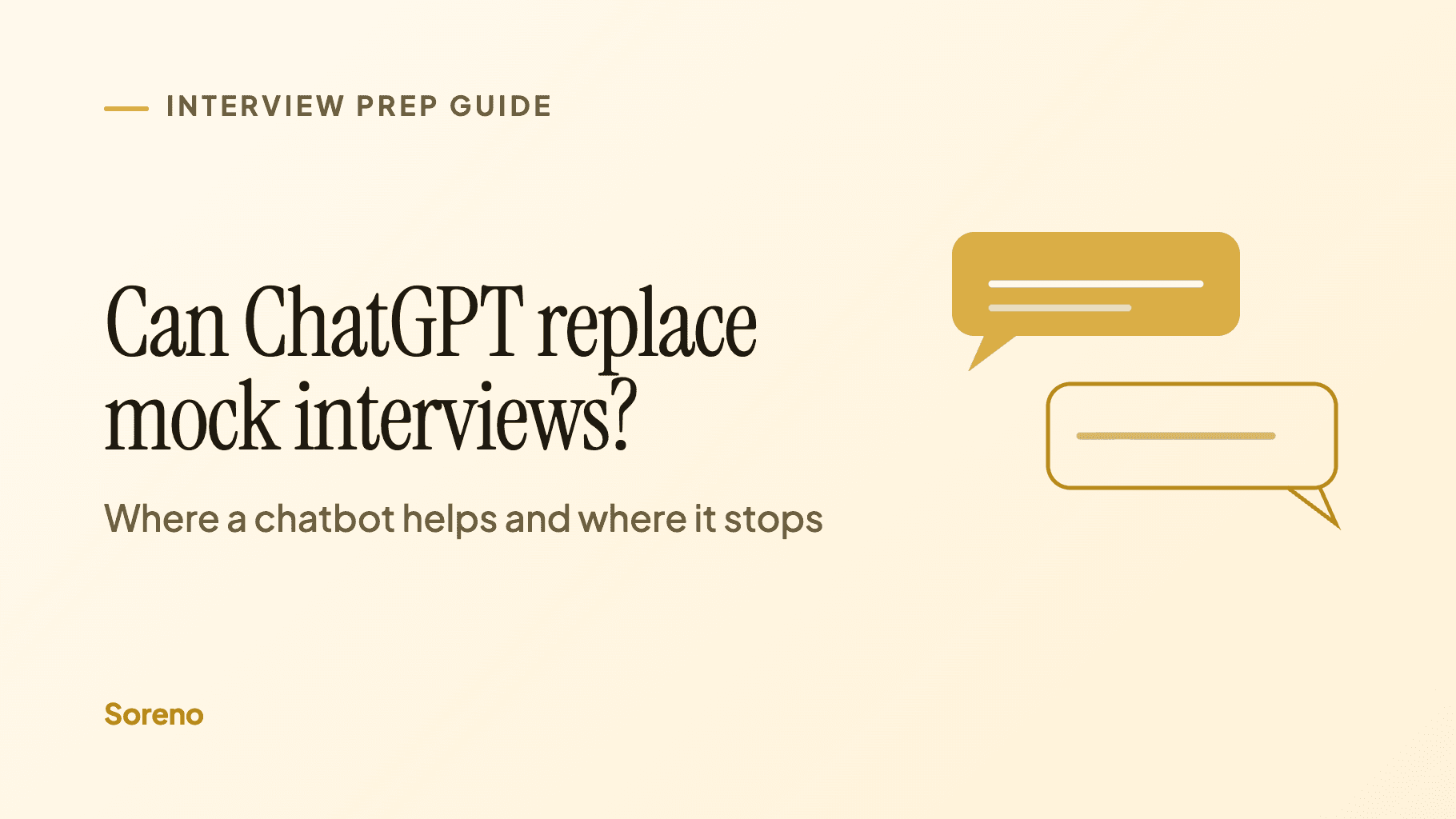 Title card: Can ChatGPT replace mock interviews? Where a chatbot helps and where it stops