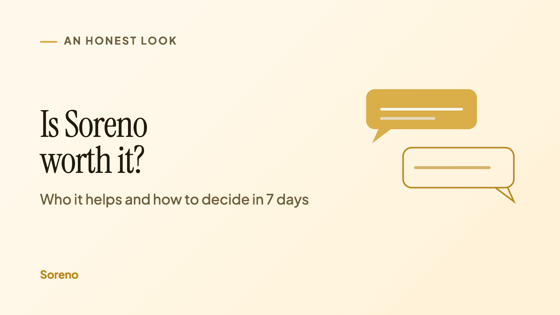 Title card: Is Soreno worth it? Who it helps and how to decide in 7 days
