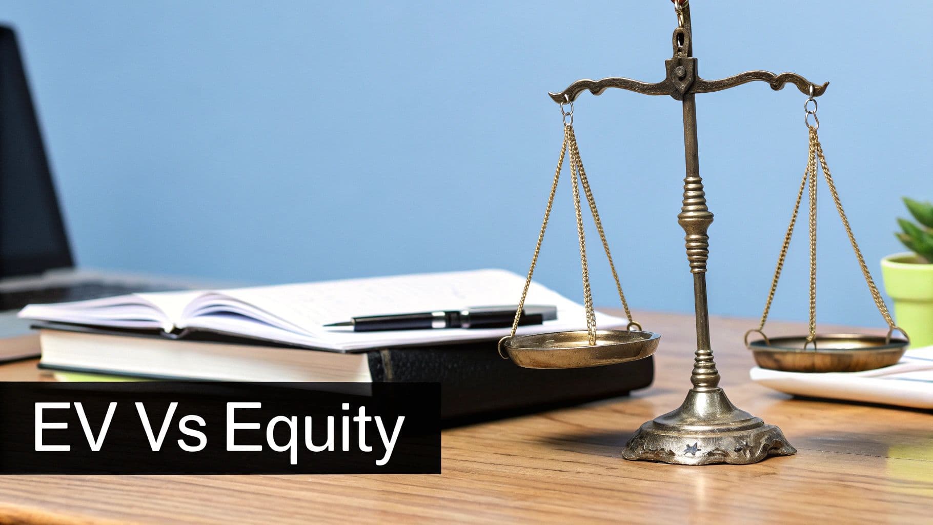 Diagram showing the bridge between Enterprise Value and Equity Value