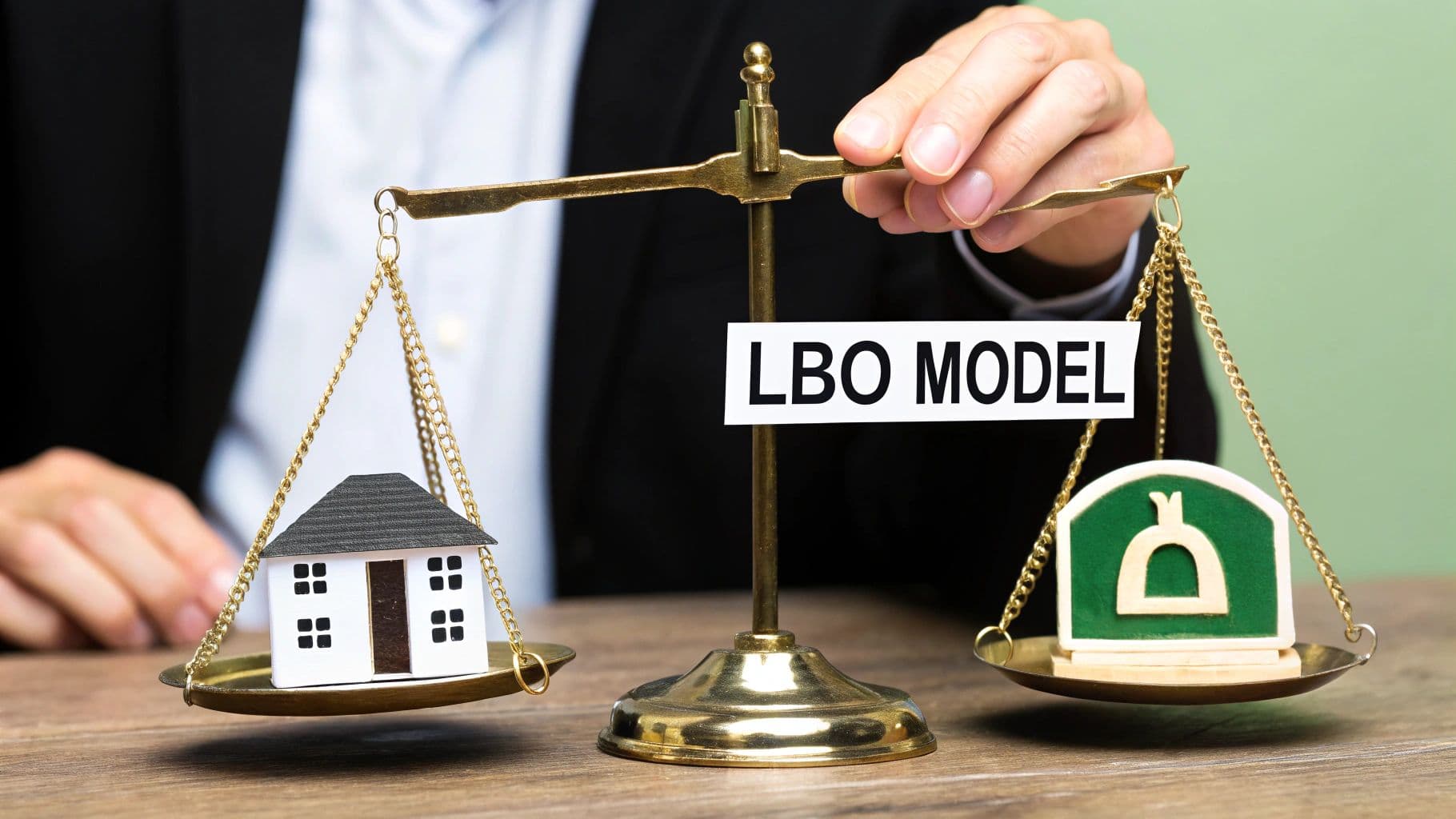 Infographic explaining the key steps of an LBO model