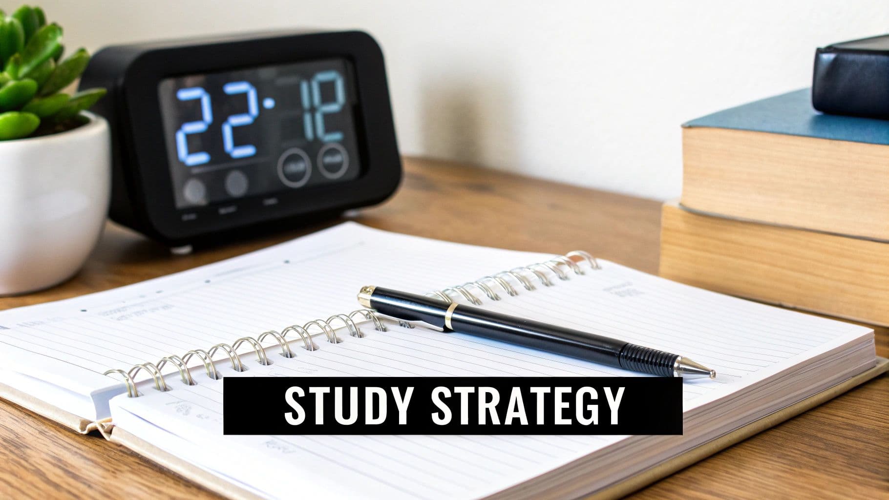 A person at a desk with a laptop and notebook, planning their study schedule for a deductive reasoning skills test.