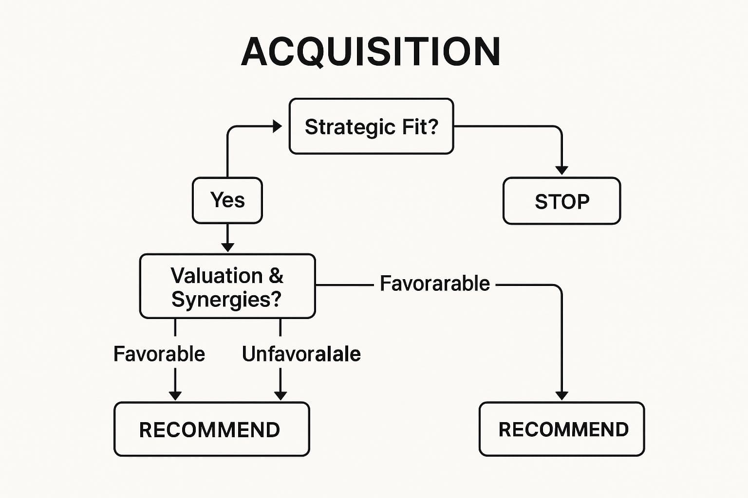 Infographic showing key data about M&A and Investment Decision Case