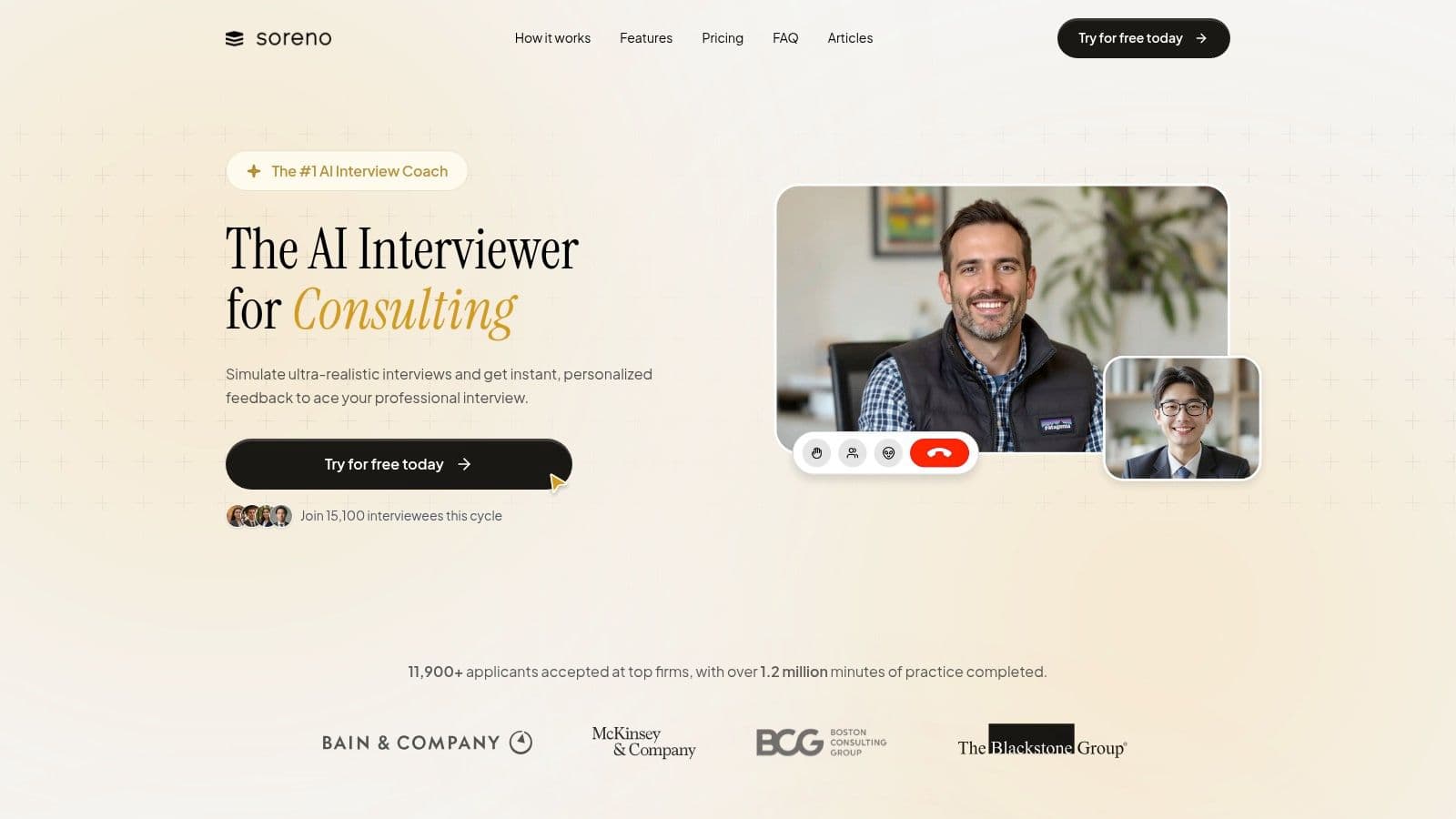 Soreno AI interview practice for logical reasoning